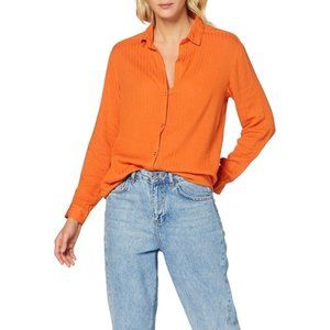 Anthropologie Sparkz Copenhagen Woven Orange Button-down S